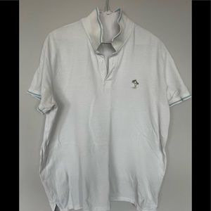 Jack & Jones White XL Mens Polo w/ baby blue trim.